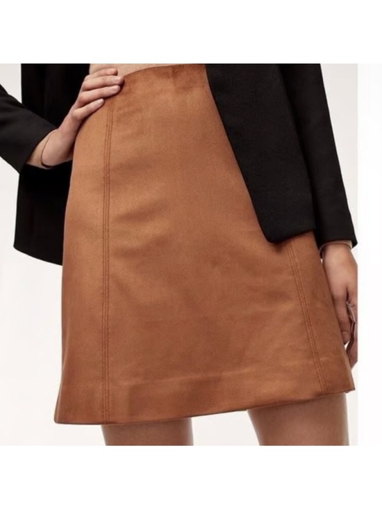 Aritzia Dresses & Skirts - Aritzia Babaton Faux Suede Mini Skirt Dark Camel Size 4